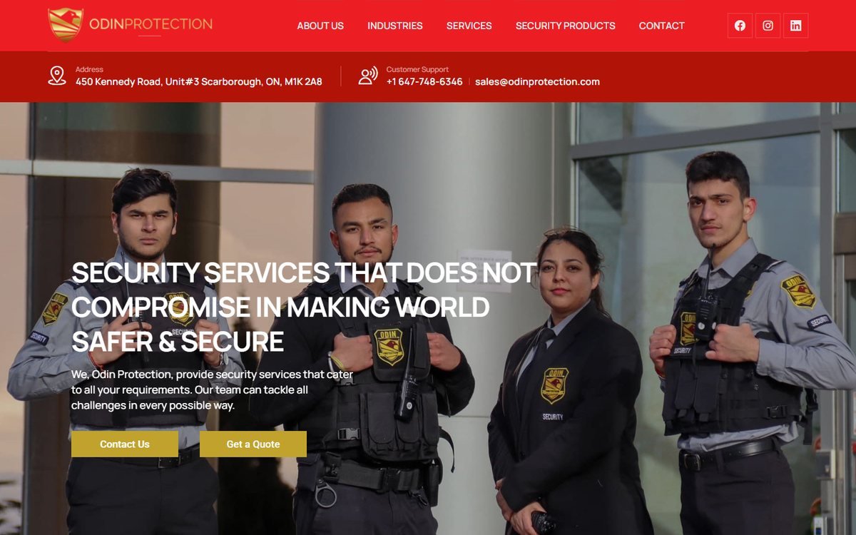 Odin Protection homepage
